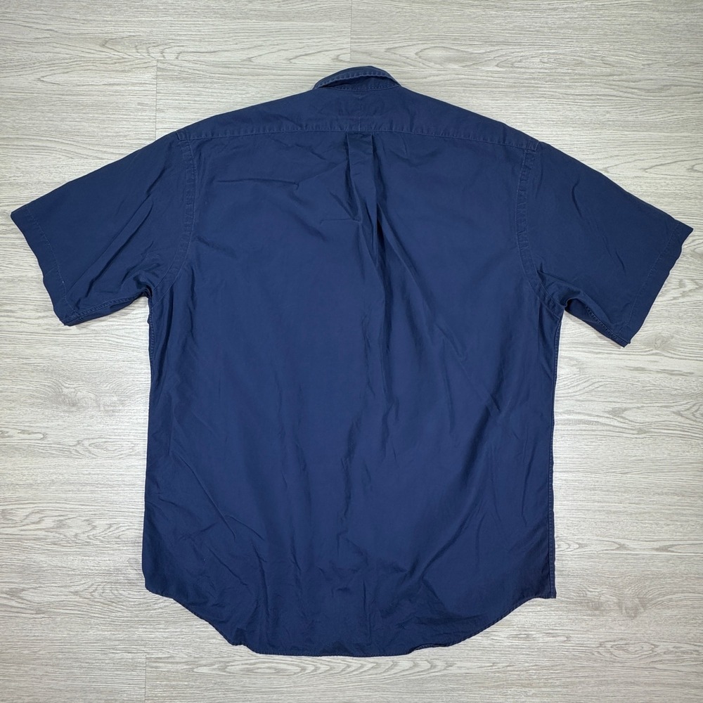 Ralph Lauren Navy Short Sleeve Button-Down with Red Polo Emblem - Picture 6 of 7